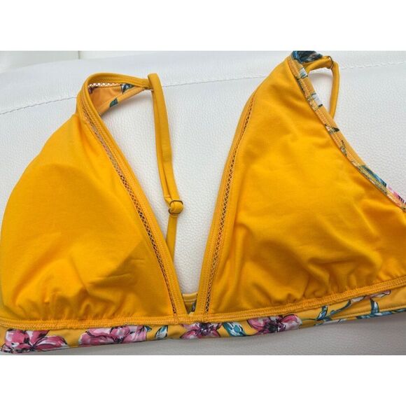 Daisy Fuentes Women Yellow Floral Two Piece Bikini Set Size 16 - Picture 7 of 10